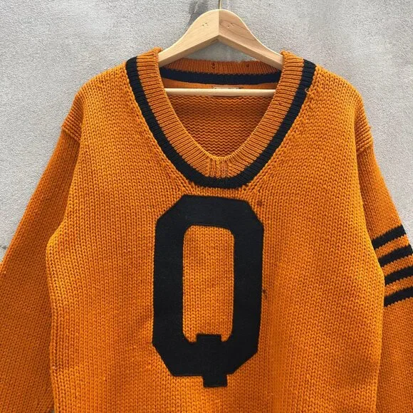 1930s Q London Hill Co. Orange Knit Sweater